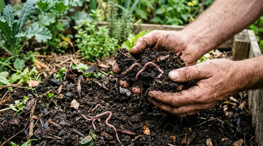 Compost riche et sombre