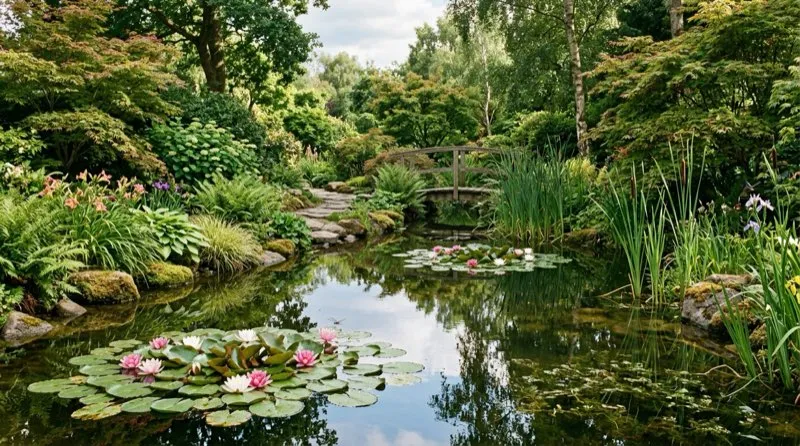 Mare naturelle dans un jardin en permaculture
